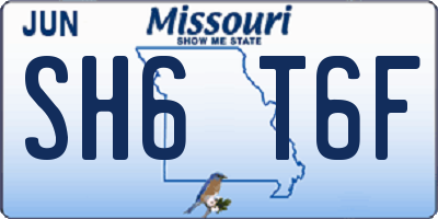 MO license plate SH6T6F