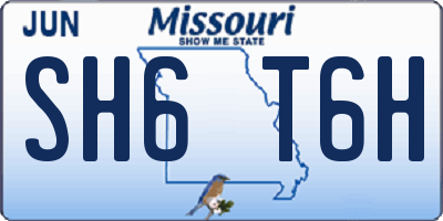 MO license plate SH6T6H