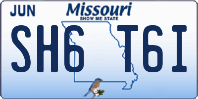 MO license plate SH6T6I