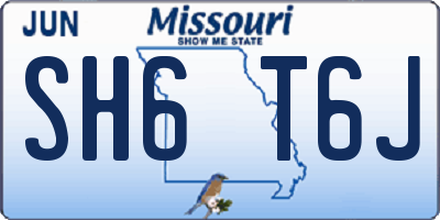 MO license plate SH6T6J
