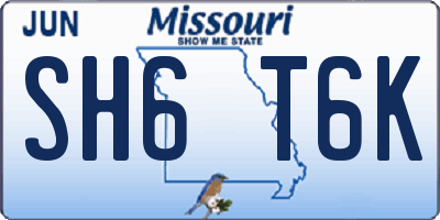 MO license plate SH6T6K