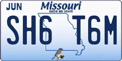 MO license plate SH6T6M