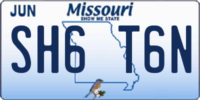 MO license plate SH6T6N