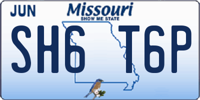 MO license plate SH6T6P