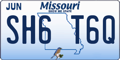 MO license plate SH6T6Q