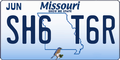 MO license plate SH6T6R