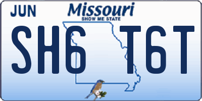 MO license plate SH6T6T