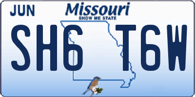 MO license plate SH6T6W