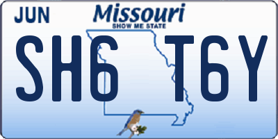 MO license plate SH6T6Y