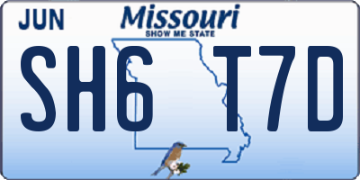 MO license plate SH6T7D