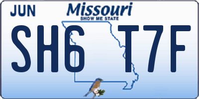 MO license plate SH6T7F