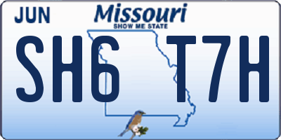 MO license plate SH6T7H
