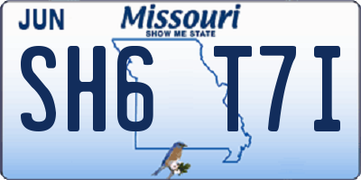 MO license plate SH6T7I