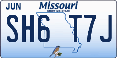 MO license plate SH6T7J
