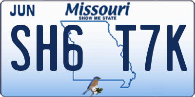 MO license plate SH6T7K