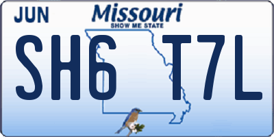 MO license plate SH6T7L