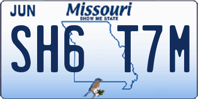 MO license plate SH6T7M