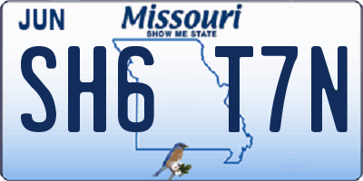 MO license plate SH6T7N