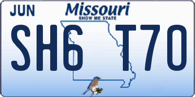 MO license plate SH6T7O