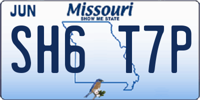 MO license plate SH6T7P