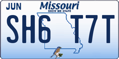 MO license plate SH6T7T
