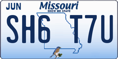 MO license plate SH6T7U