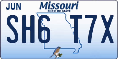 MO license plate SH6T7X
