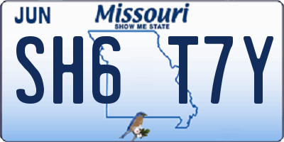 MO license plate SH6T7Y