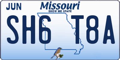 MO license plate SH6T8A
