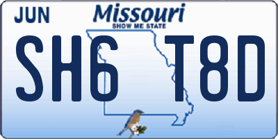 MO license plate SH6T8D