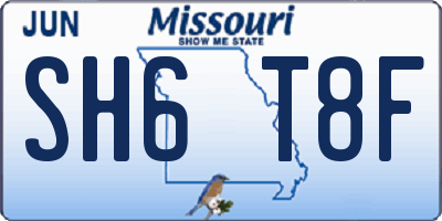 MO license plate SH6T8F