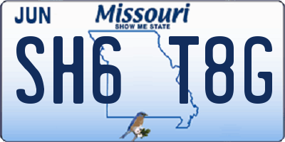 MO license plate SH6T8G