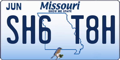 MO license plate SH6T8H