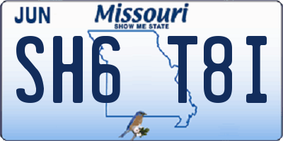 MO license plate SH6T8I