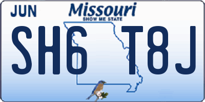 MO license plate SH6T8J
