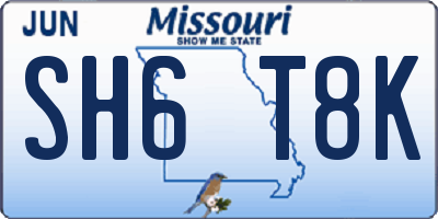MO license plate SH6T8K
