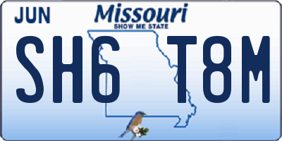 MO license plate SH6T8M