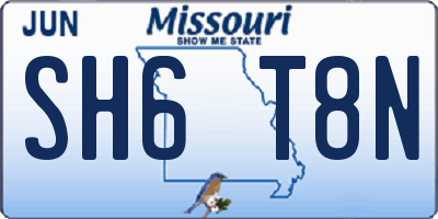 MO license plate SH6T8N