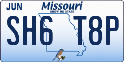 MO license plate SH6T8P