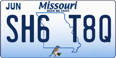 MO license plate SH6T8Q