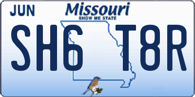 MO license plate SH6T8R