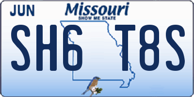 MO license plate SH6T8S