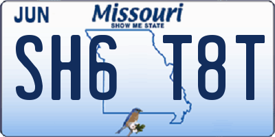 MO license plate SH6T8T