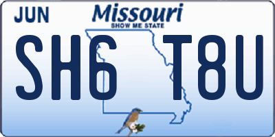 MO license plate SH6T8U