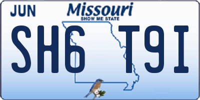 MO license plate SH6T9I