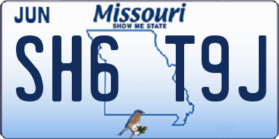MO license plate SH6T9J