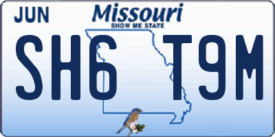 MO license plate SH6T9M