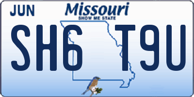 MO license plate SH6T9U