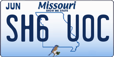 MO license plate SH6U0C