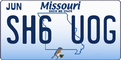 MO license plate SH6U0G